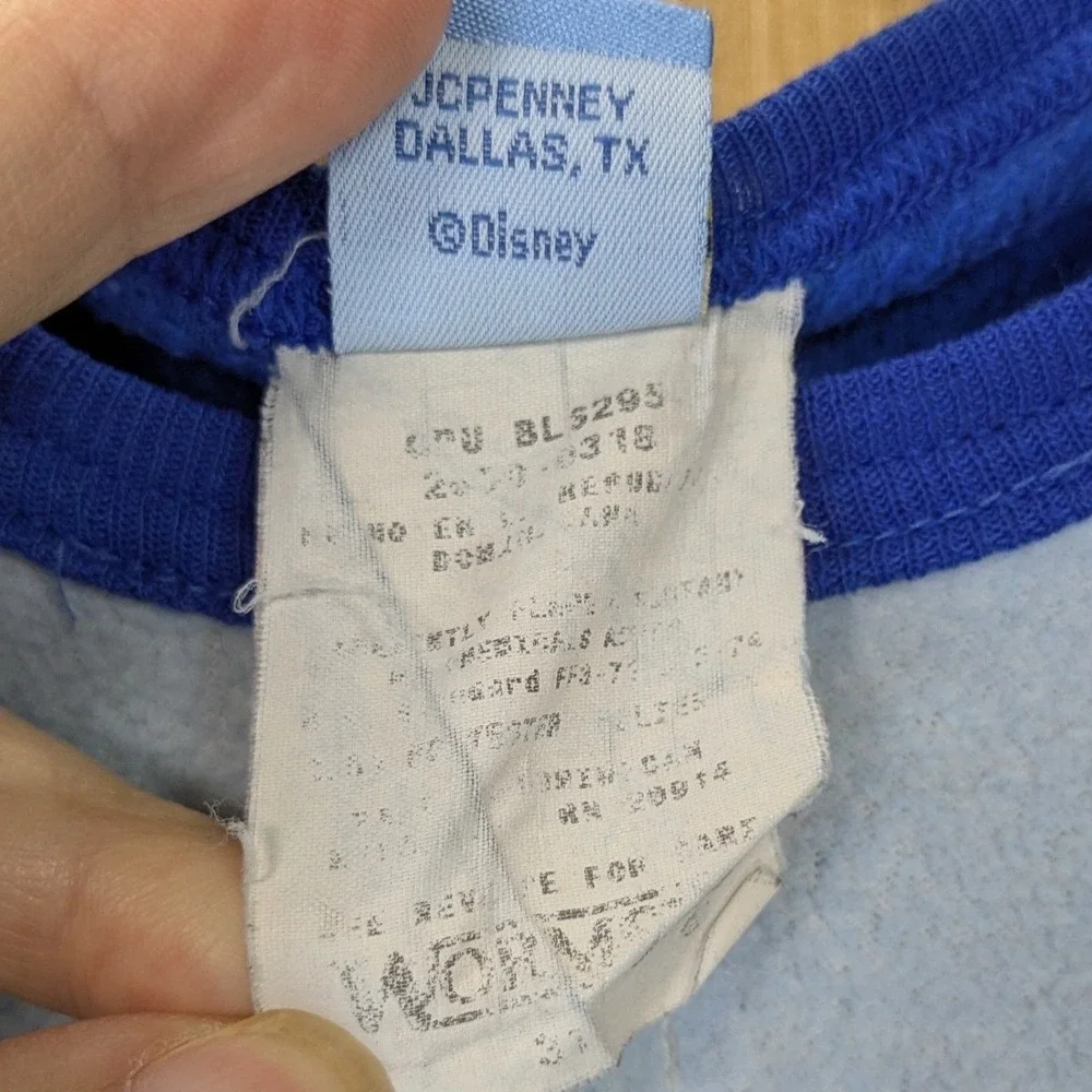 Vintage Disney Its A Small‎ World Fleece Sleeper Pajamas Blue Kids 3T JCPenney